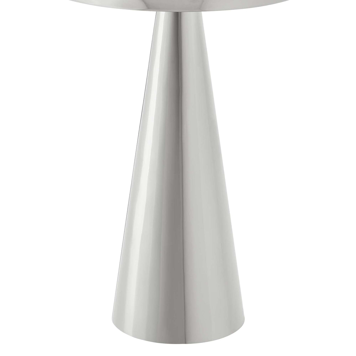 Maren Round Side Table pedestal base in polished chrome metal on Tampa Home & Garden Store