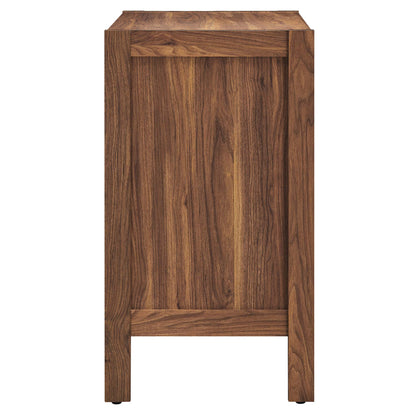 Capri 33-inch Wood Grain Storage Cabinet by Modway with upper drawer and open storage in brown on Tampa Home & Garden Store