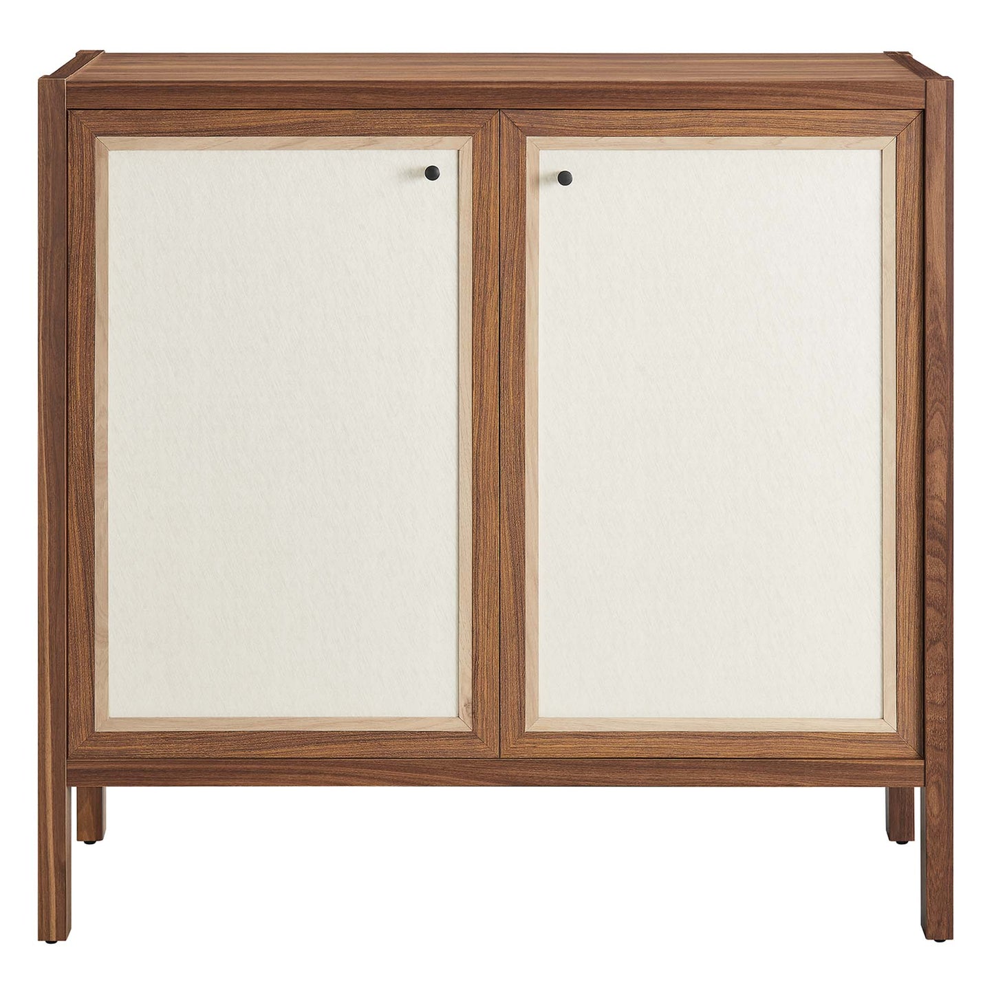 Capri 33" Wood Grain Storage Cabinet with cream doors and dark frame, Modway living room storage on Tampa Home & Garden Store