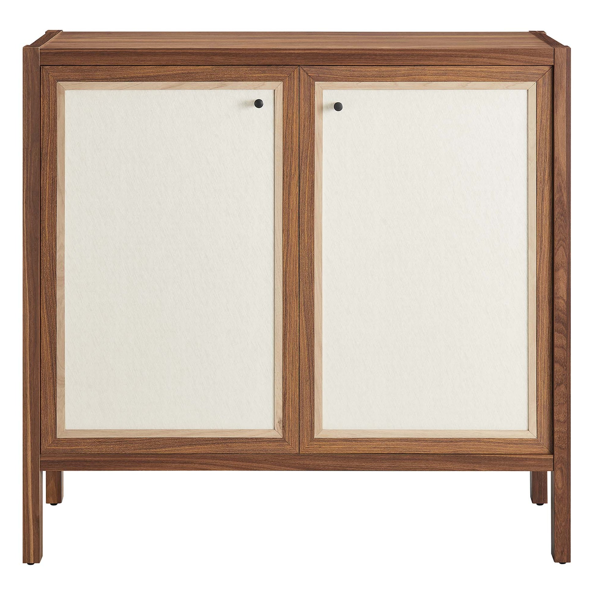 Capri 33" Wood Grain Storage Cabinet with cream doors and dark frame, Modway living room storage on Tampa Home & Garden Store