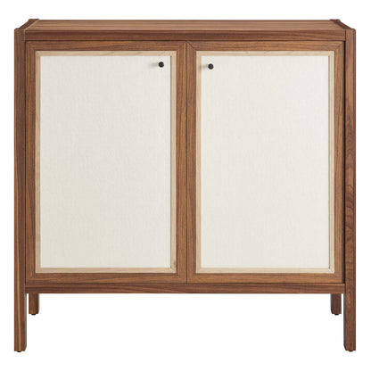 Capri 33" Wood Grain Storage Cabinet with cream doors and dark frame, Modway living room storage on Tampa Home & Garden Store