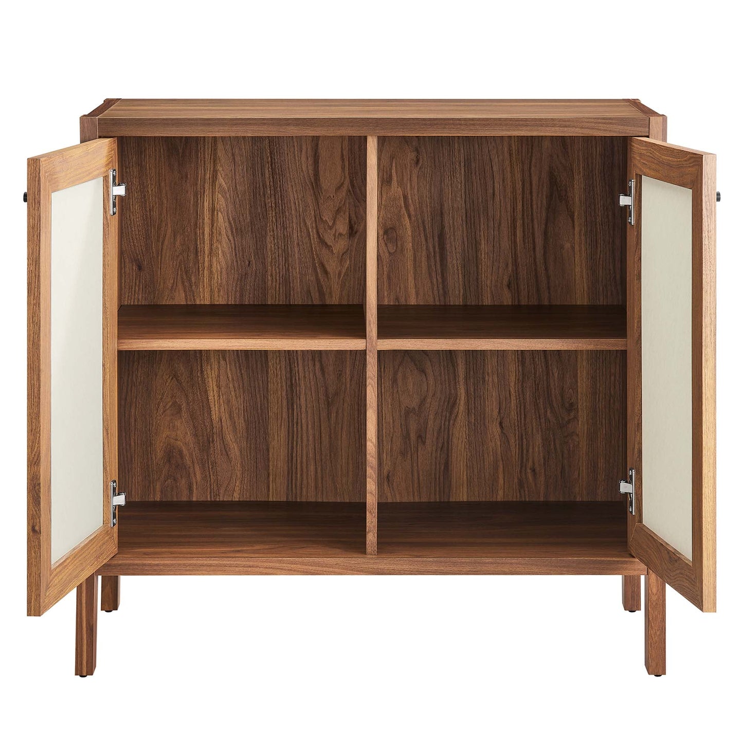 Capri 33in Wood Grain Storage Cabinet by Modway with glass doors and shelves on Tampa Store on Tampa Home & Garden Store