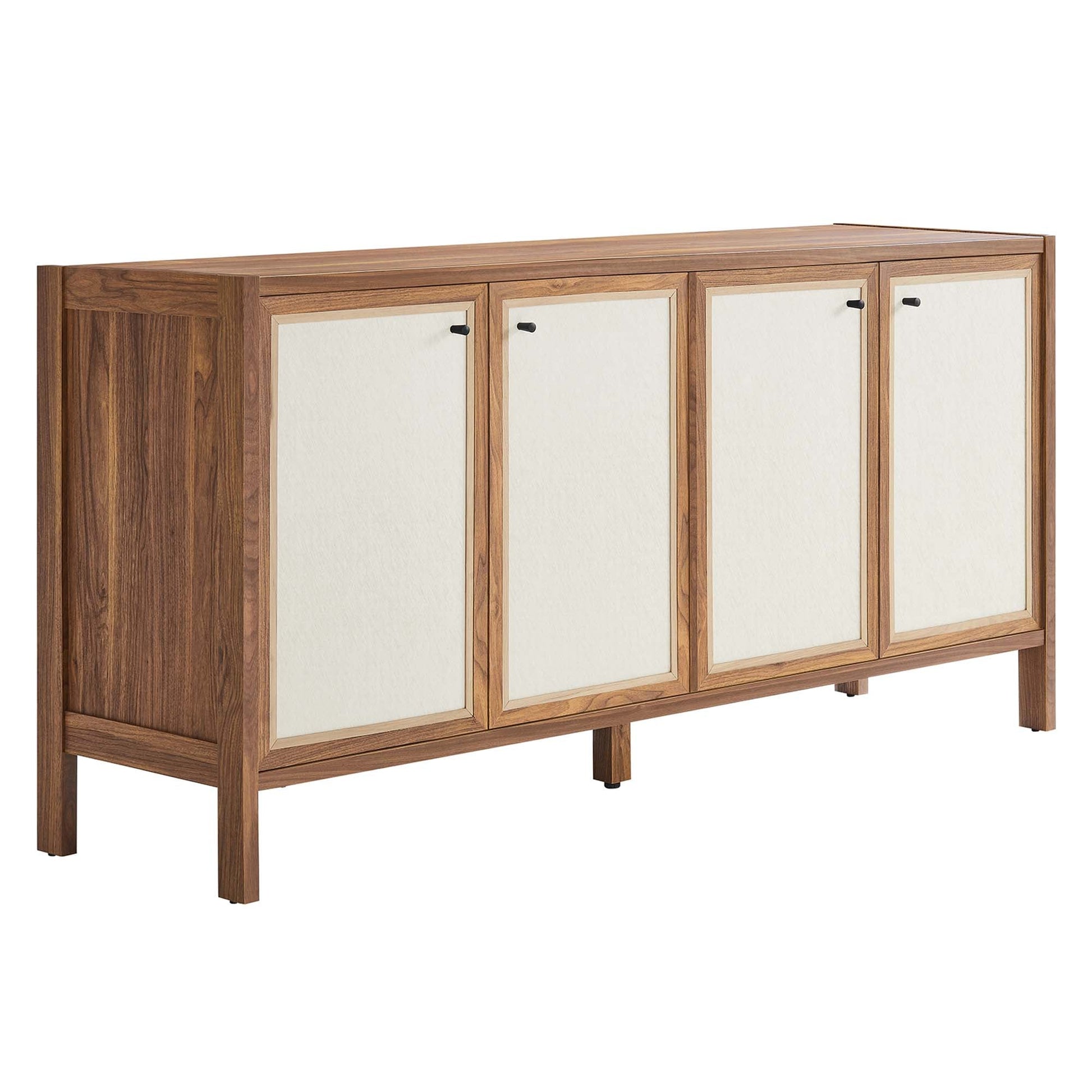 Capri 65in Wood Grain Sideboard Cabinet with beige panel doors, 4-door storage by Modway on Tampa Home & Garden Store
