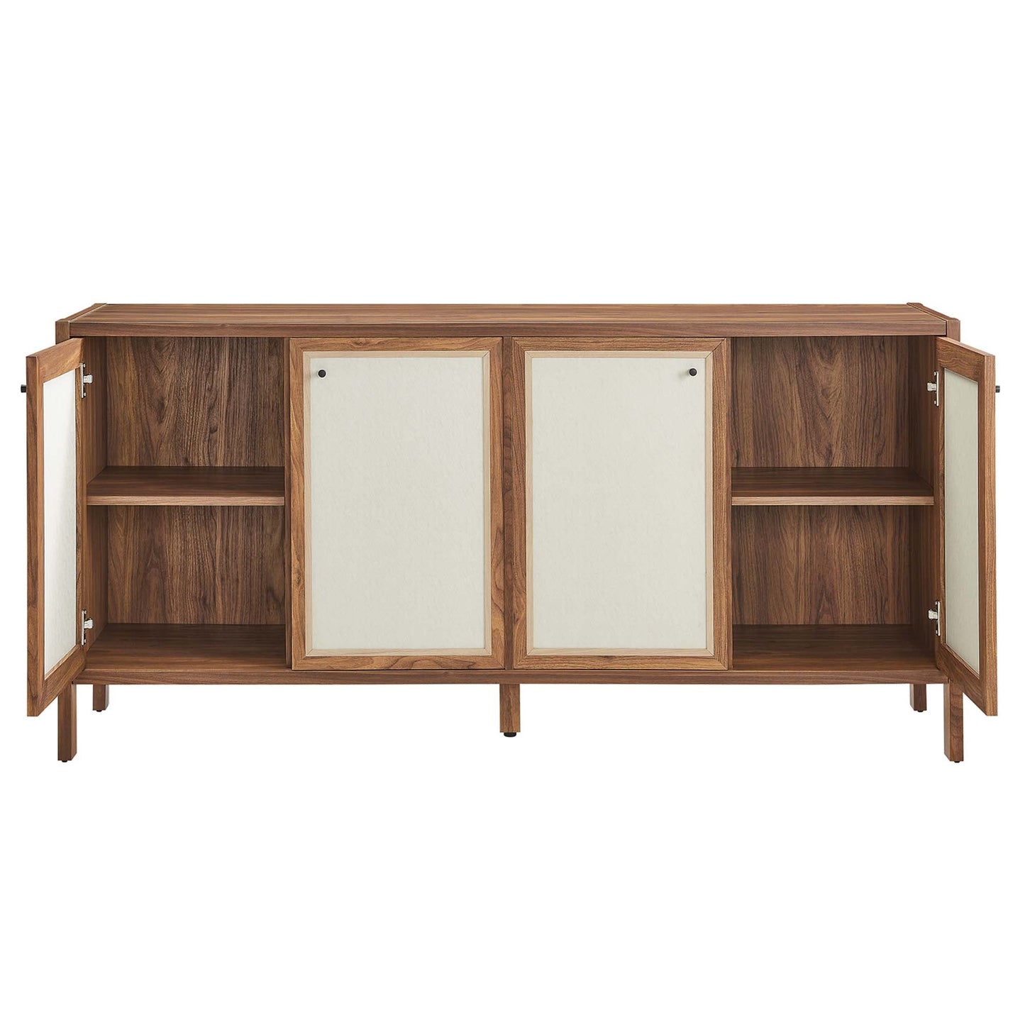 Capri 65-inch wood grain sideboard storage cabinet by Modway with white panel doors on Tampa Home & Garden Store