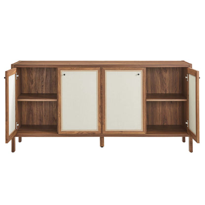 Capri 65-inch wood grain sideboard storage cabinet by Modway with white panel doors on Tampa Home & Garden Store