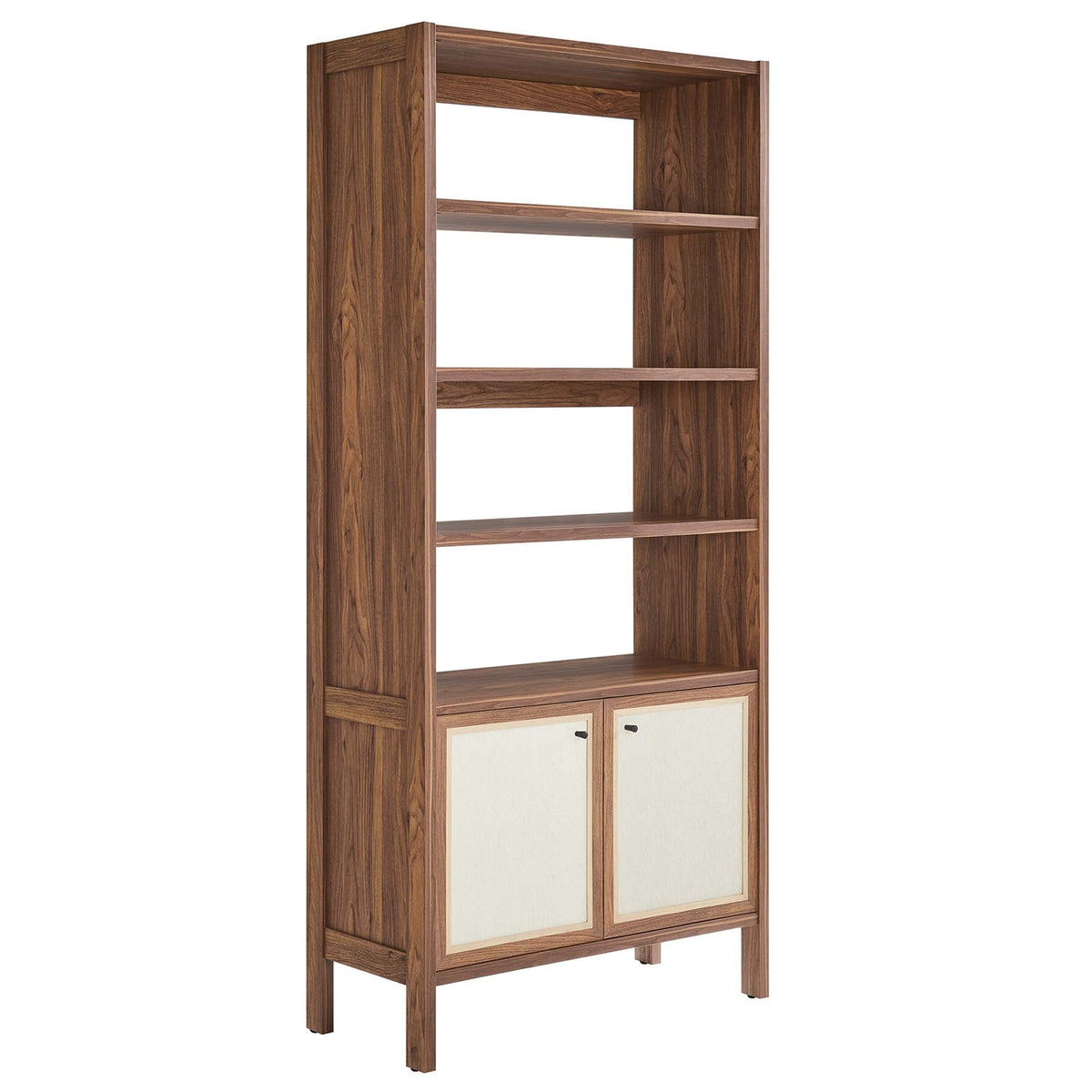 Capri 4-Shelf Wood Grain Bookcase by Modway, natural wood grain finish, living room storage on Tampa Home & Garden Store