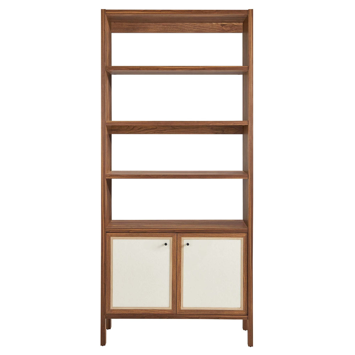 Capri 4-Shelf Wood Grain Bookcase by Modway in warm oak finish with cream panel doors on Tampa Home & Garden Store