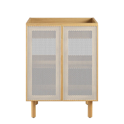Calla 24 Inch Perforated Metal Vanity Cabinet