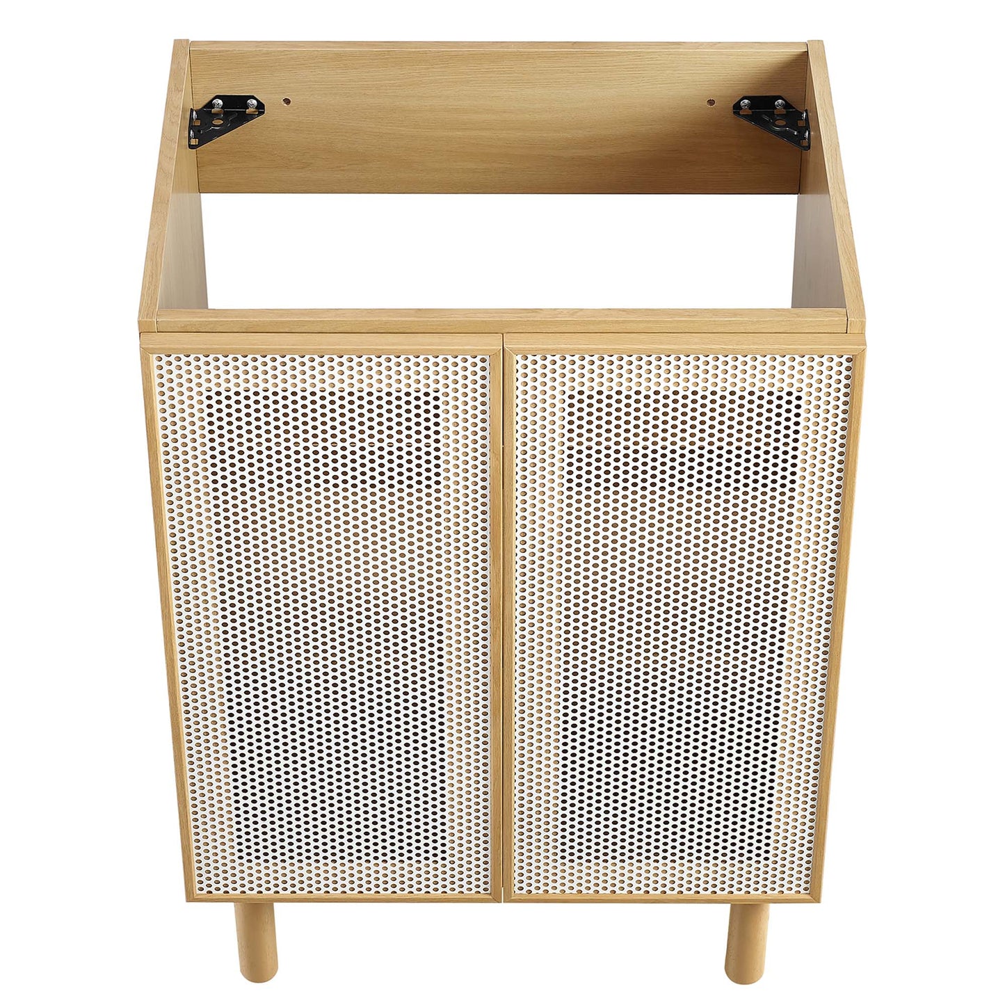 Calla 24 Inch Perforated Metal Vanity Cabinet