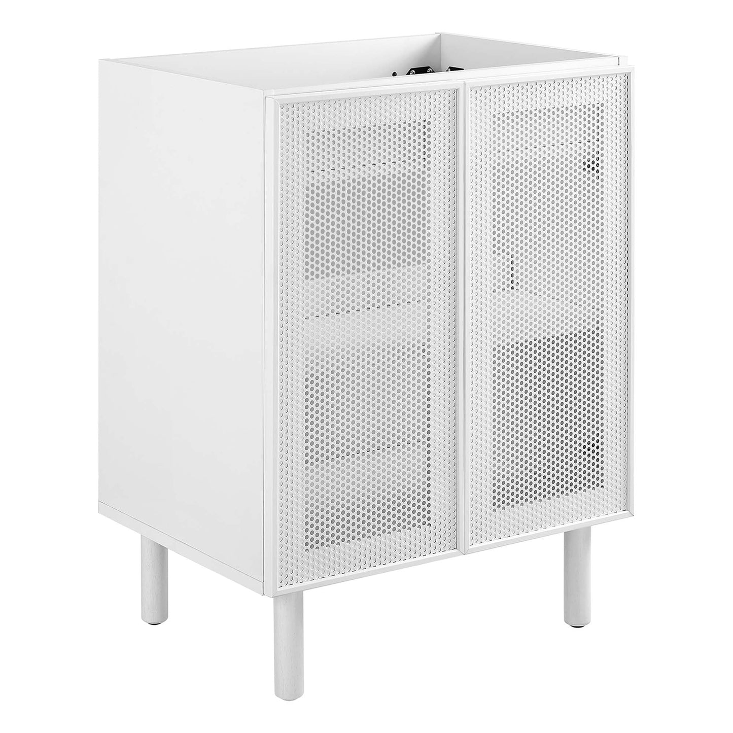Calla 24 Inch Perforated Metal Vanity Cabinet