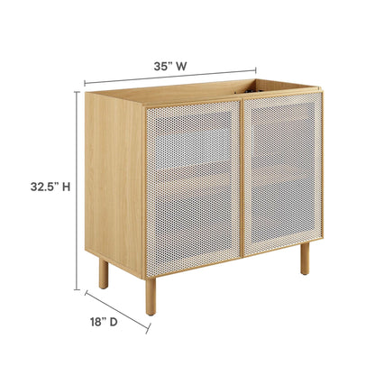 Calla 36 Inch Perforated Metal Bathroom Vanity