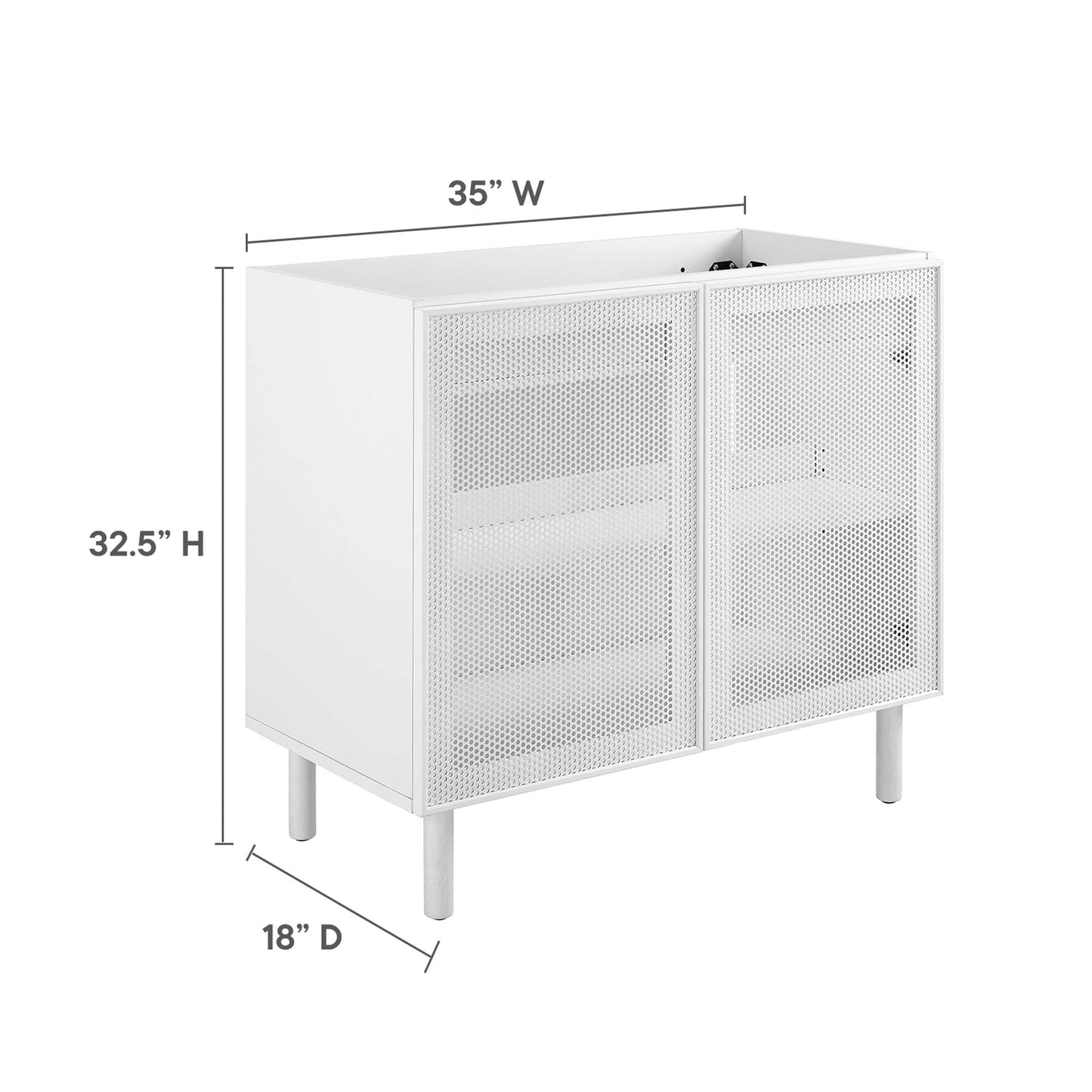 Calla 36 Inch Perforated Metal Bathroom Vanity