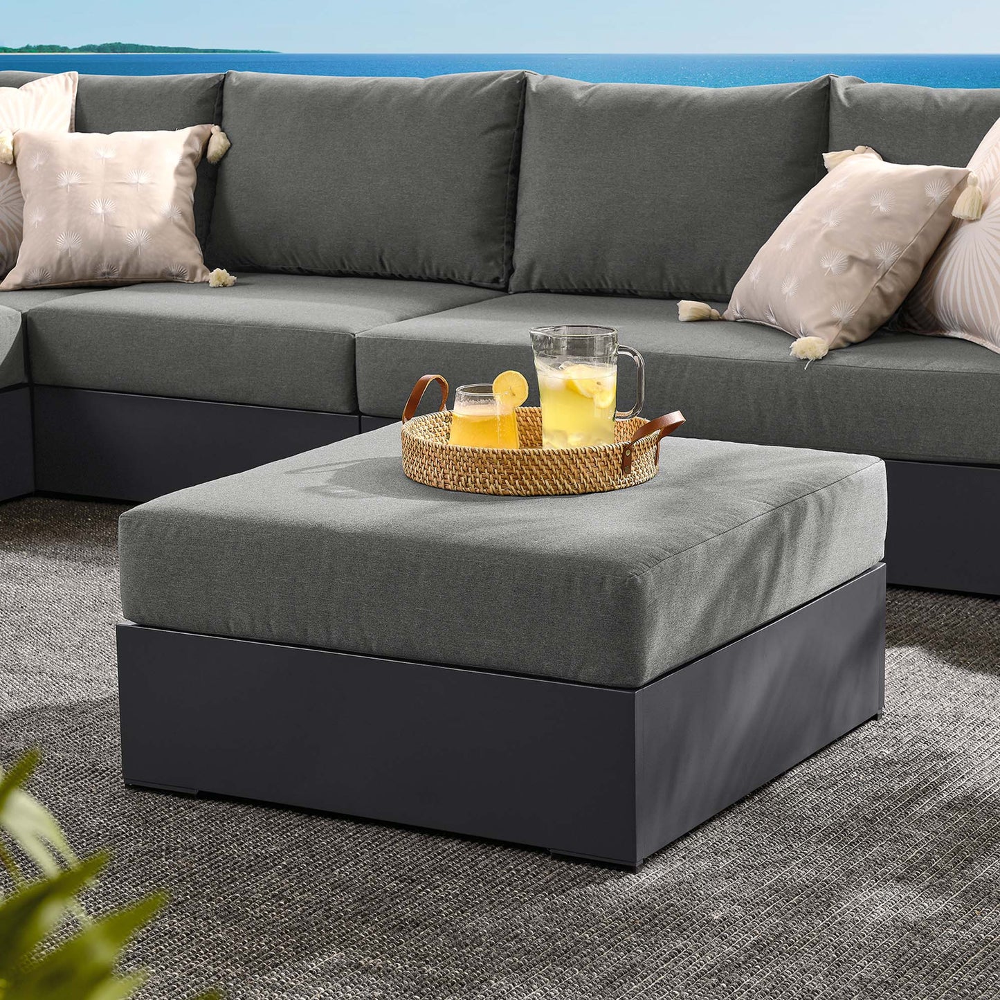 Modway Tahoe Outdoor Patio Aluminum Ottoman