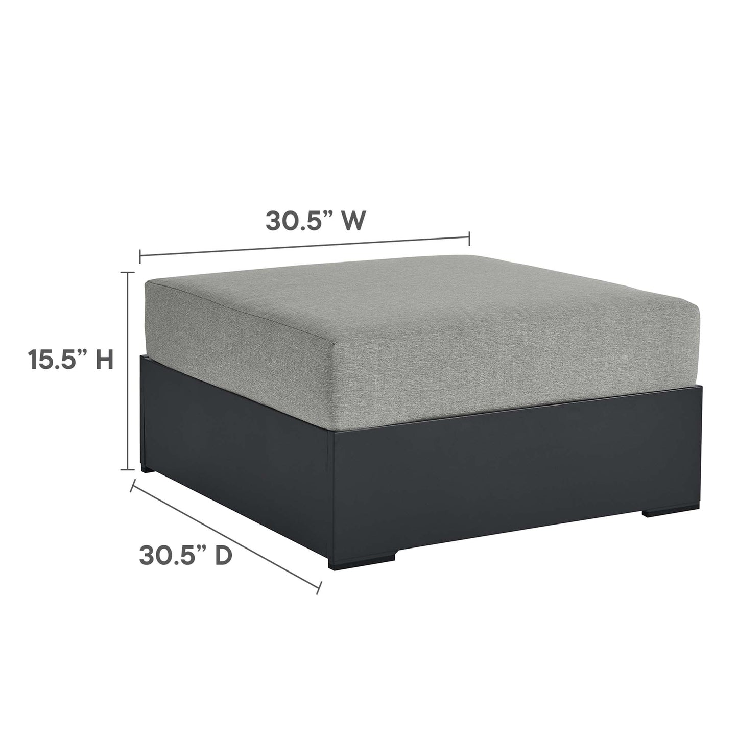 Modway Tahoe Outdoor Patio Aluminum Ottoman