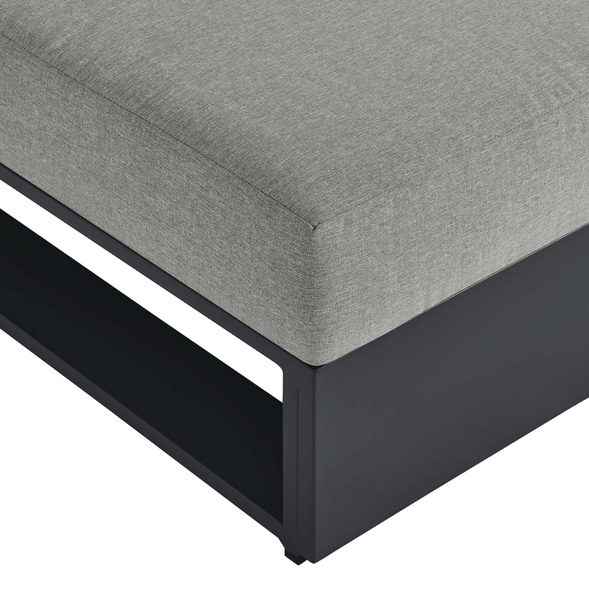 Tahoe armless outdoor chair with gray fabric cushion and powder-coated aluminum frame by Modway on Tampa Home & Garden Store