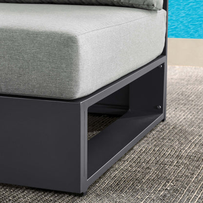 Tahoe outdoor armless chair with powder-coated aluminum frame and light gray cushion by Modway on Tampa Home & Garden Store