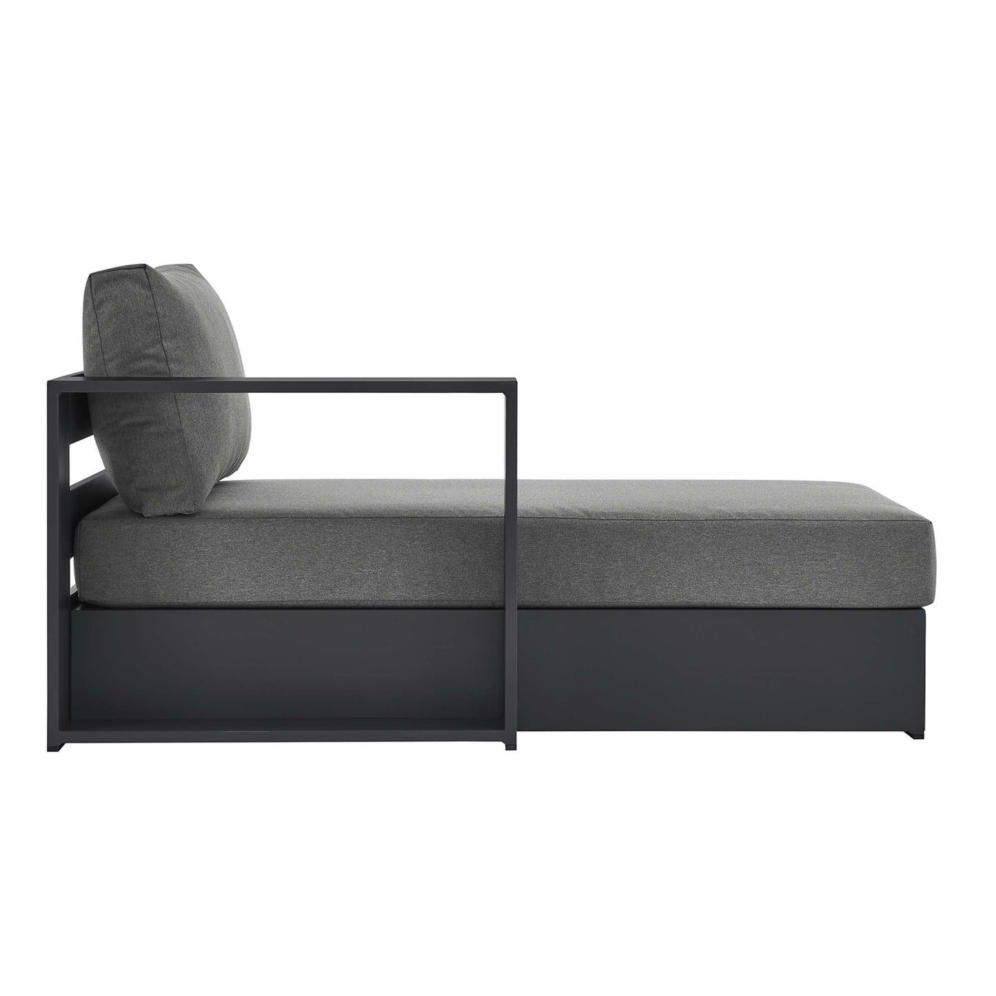 Tahoe LeftFacing Chaise Lounge HouseOfZazla with charcoal gray cushions and aluminum frame on Tampa Home & Garden Store