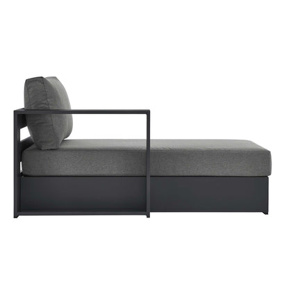 Tahoe LeftFacing Chaise Lounge HouseOfZazla with charcoal gray cushions and aluminum frame on Tampa Home & Garden Store