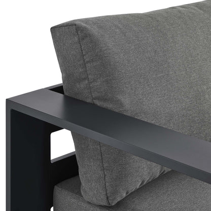 Tahoe outdoor left-facing chaise lounge in dark gray powder-coated aluminum on Tampa Home & Garden Store