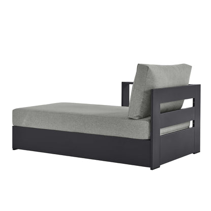 Tahoe Outdoor Patio Powder-Coated Aluminum Left-Facing Chaise Lounge gray cushions HouseOfZazla on Tampa Home & Garden Store