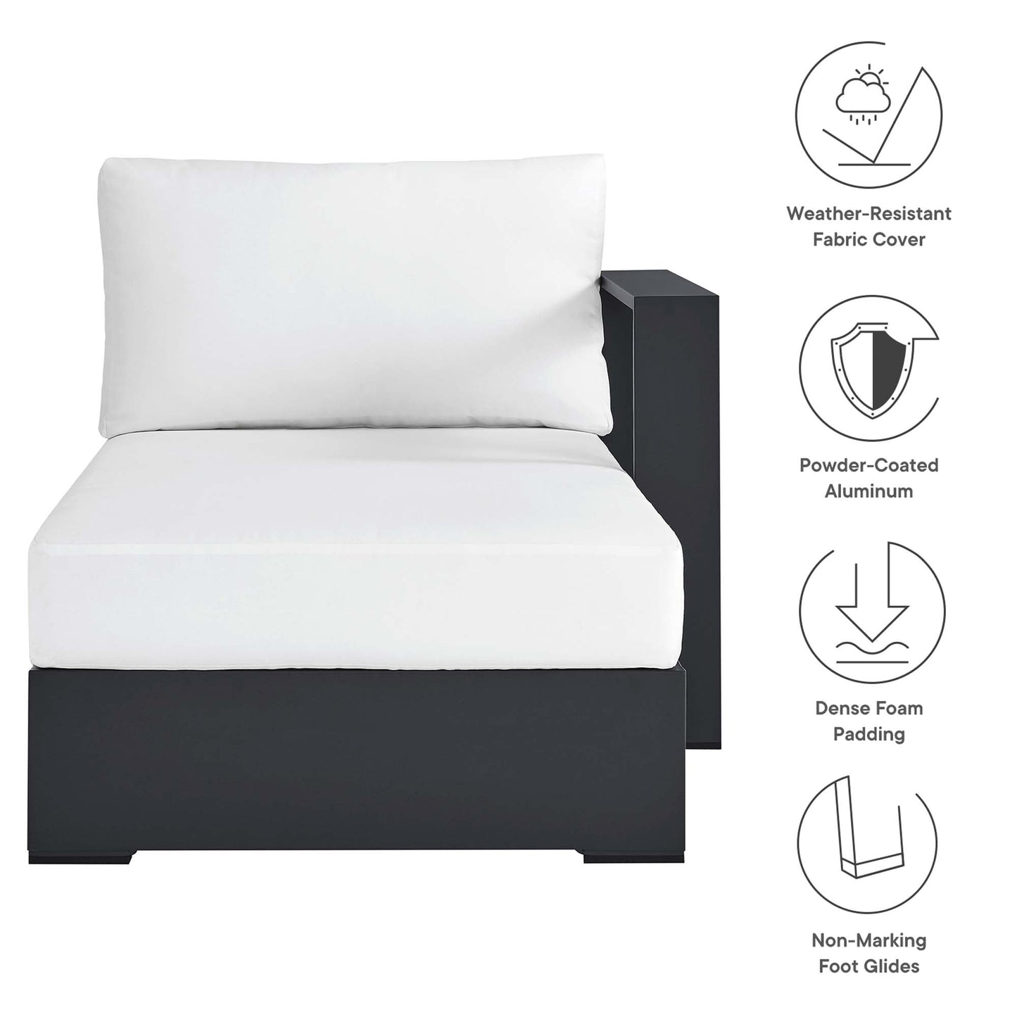 Tahoe Outdoor Patio Aluminum Right Chaise Lounge