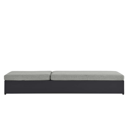 Tahoe outdoor chaise lounge with powder-coated aluminum frame and light gray cushions on Tampa Home & Garden Store