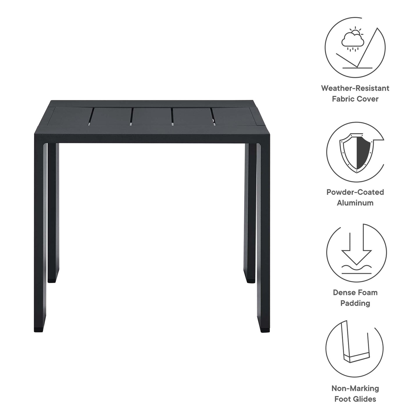 Tahoe Aluminum End Table for Outdoor Patio