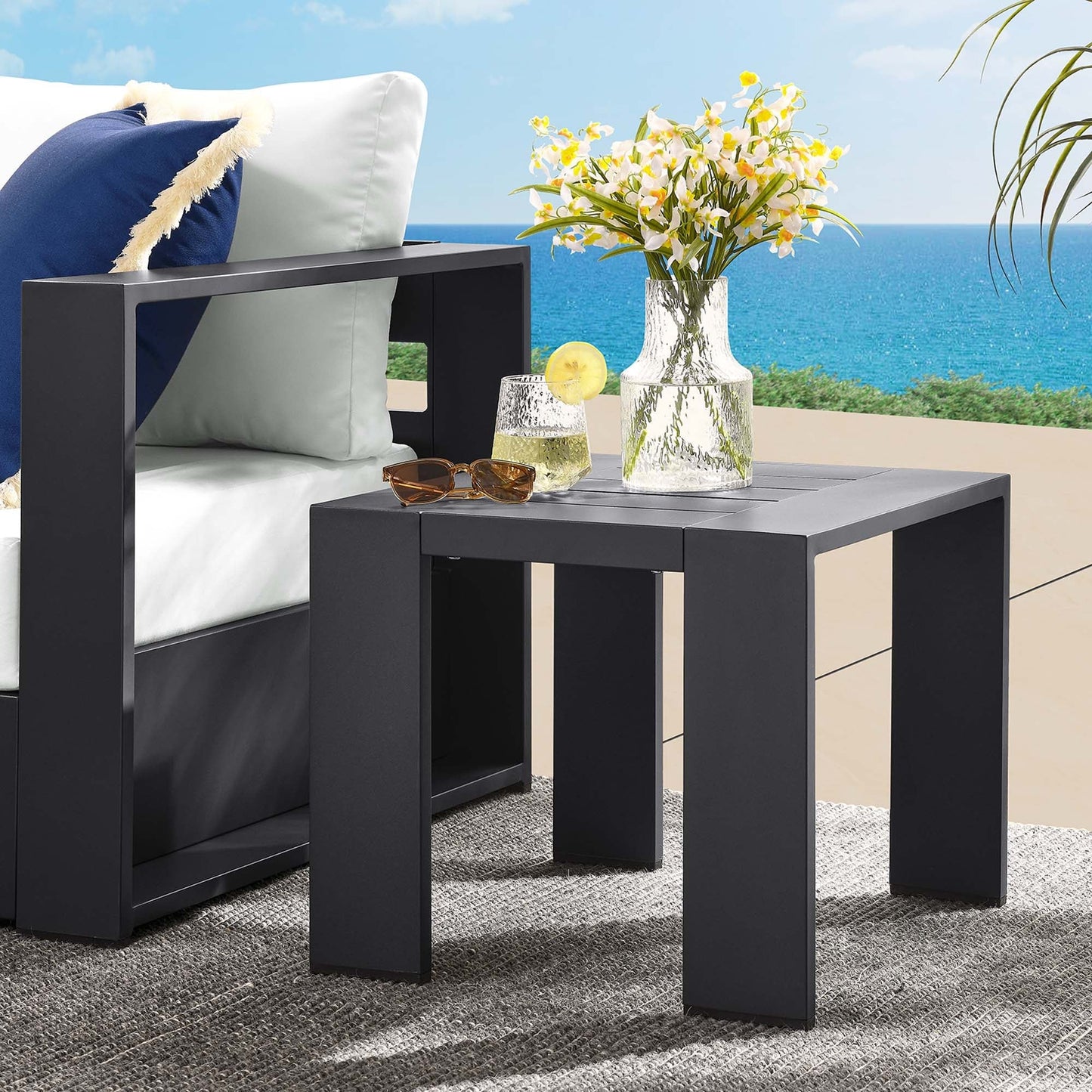 Tahoe Aluminum End Table for Outdoor Patio