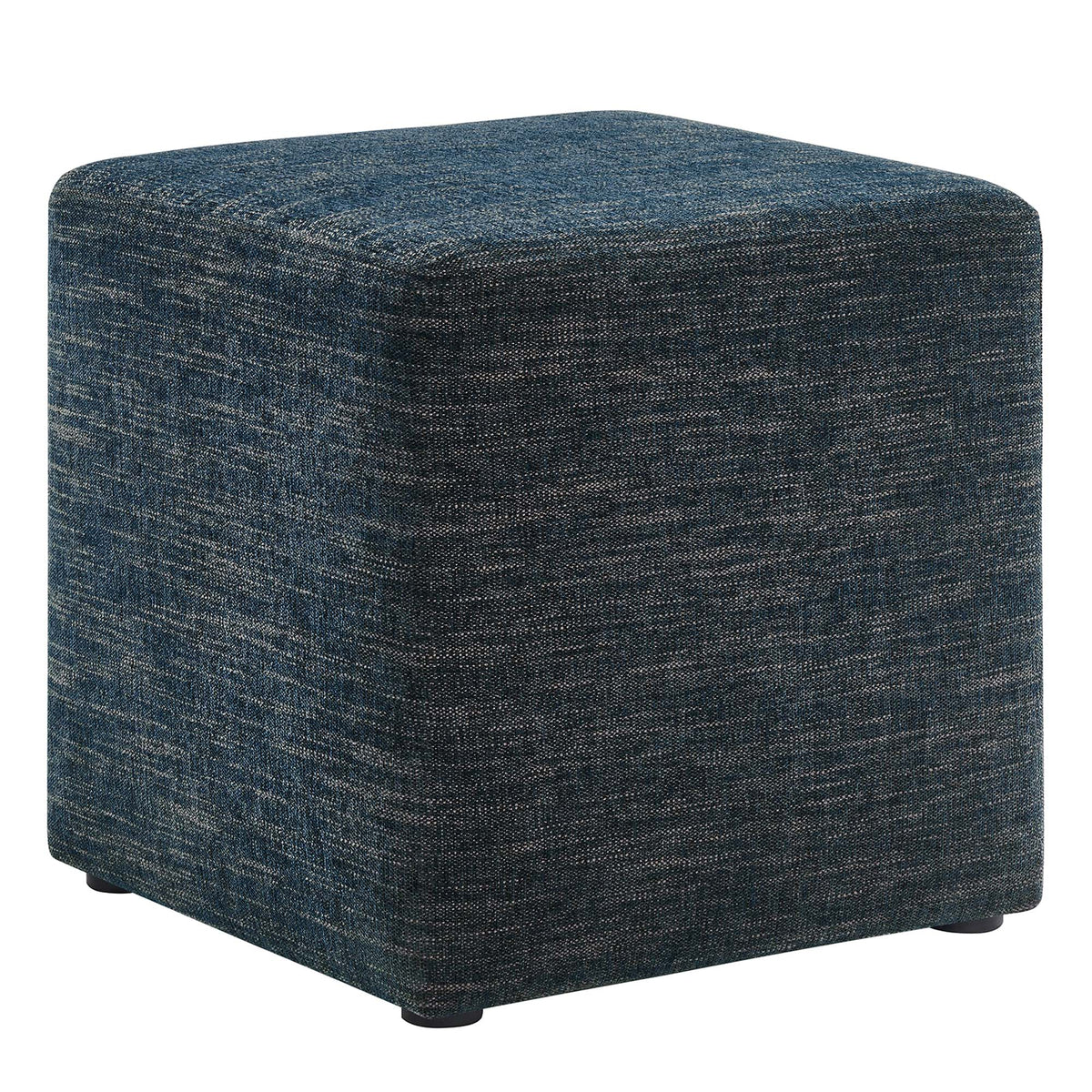 Callum 17in square woven heathered fabric upholstered ottoman by Modway in blue on Tampa Home & Garden Store