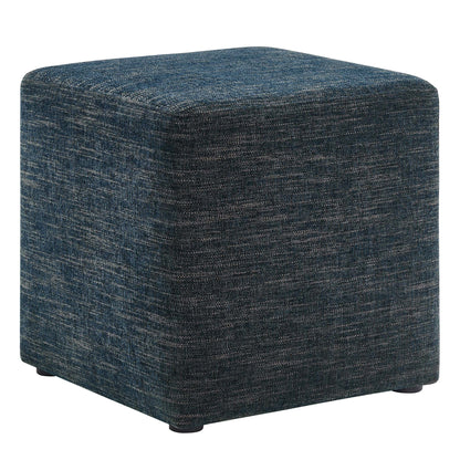 Callum 17in square woven heathered fabric upholstered ottoman by Modway in blue on Tampa Home & Garden Store