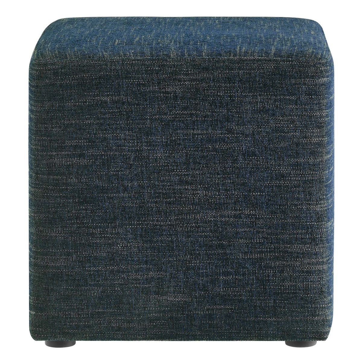 Callum 17in square woven heathered fabric ottoman in dark blue by Modway on Tampa Home & Garden Store