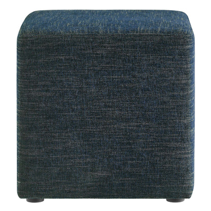 Callum 17in square woven heathered fabric ottoman in dark blue by Modway on Tampa Home & Garden Store