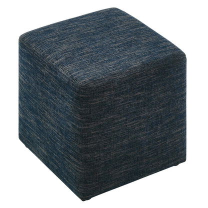 Callum 17in square woven heathered fabric upholstered ottoman in dark blue by Modway on Tampa Home & Garden Store
