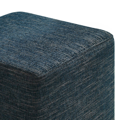 Callum 17in square woven heathered fabric ottoman in blue denim texture by Modway on Tampa Home & Garden Store