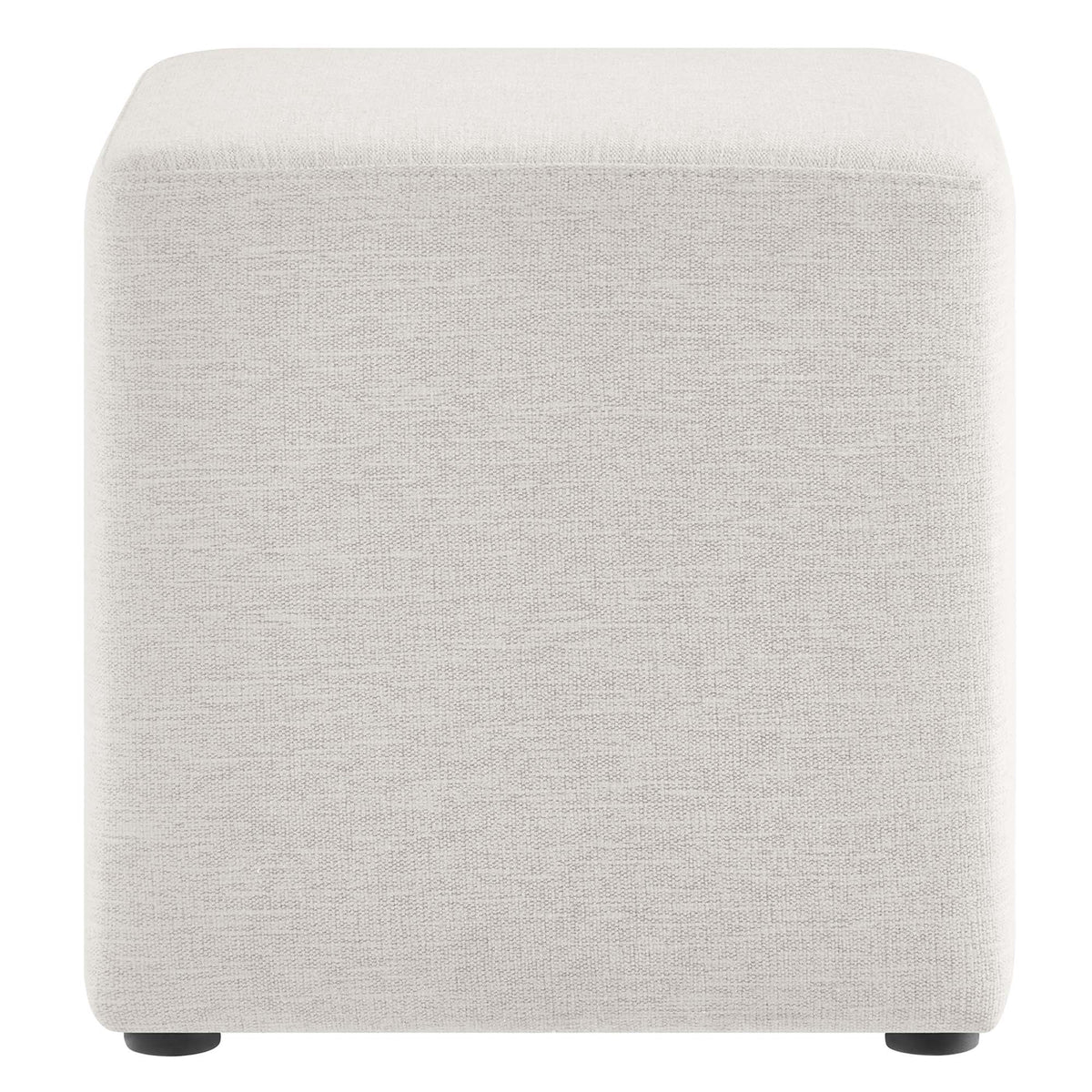 Callum 17in square woven heathered fabric upholstered ottoman beige by Modway on Tampa Home & Garden Store