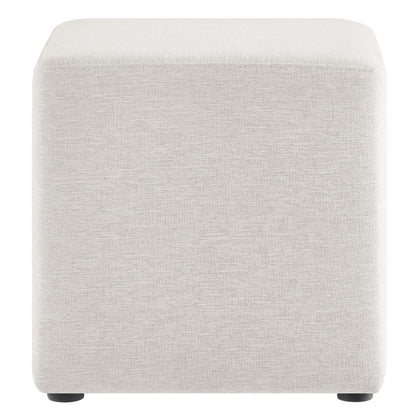 Callum 17in square woven heathered fabric upholstered ottoman beige by Modway on Tampa Home & Garden Store