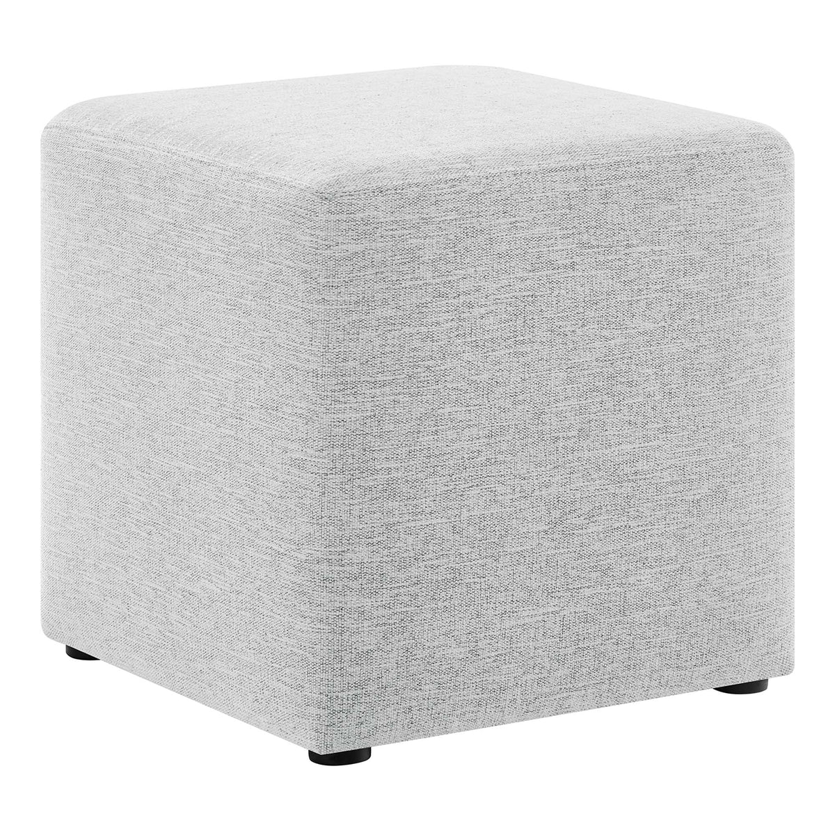 Callum 17in square woven heathered fabric ottoman in light gray by Modway on Tampa Home & Garden Store