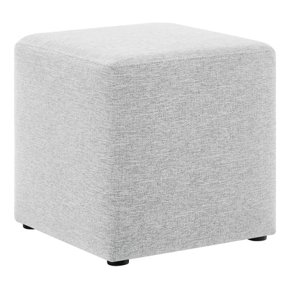 Callum 17in square woven heathered fabric ottoman in light gray by Modway on Tampa Home & Garden Store