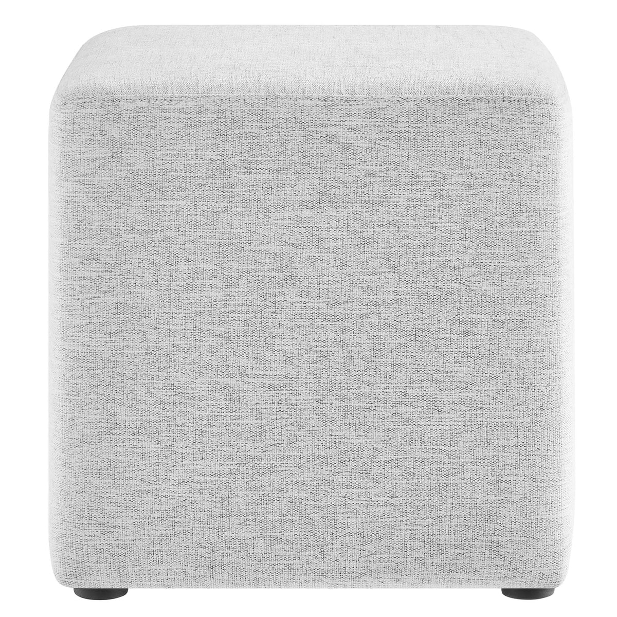 Callum 17in square woven heathered fabric ottoman by Modway, light gray upholstery on Tampa Home & Garden Store