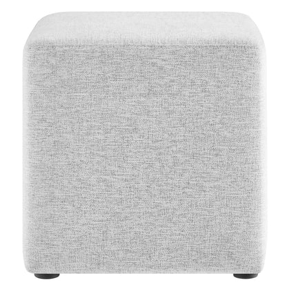 Callum 17in square woven heathered fabric ottoman by Modway, light gray upholstery on Tampa Home & Garden Store