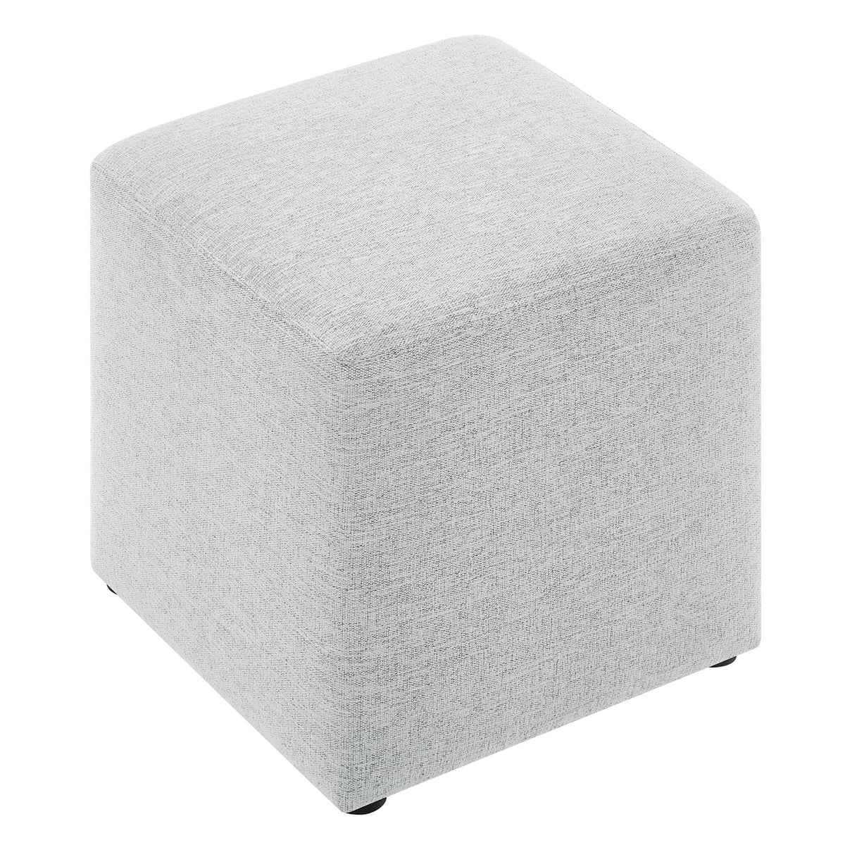 Ottoman Callum 17in square woven heathered fabric upholstered in light gray by Modway on Tampa Home & Garden Store