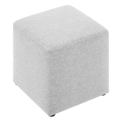 Ottoman Callum 17in square woven heathered fabric upholstered in light gray by Modway on Tampa Home & Garden Store