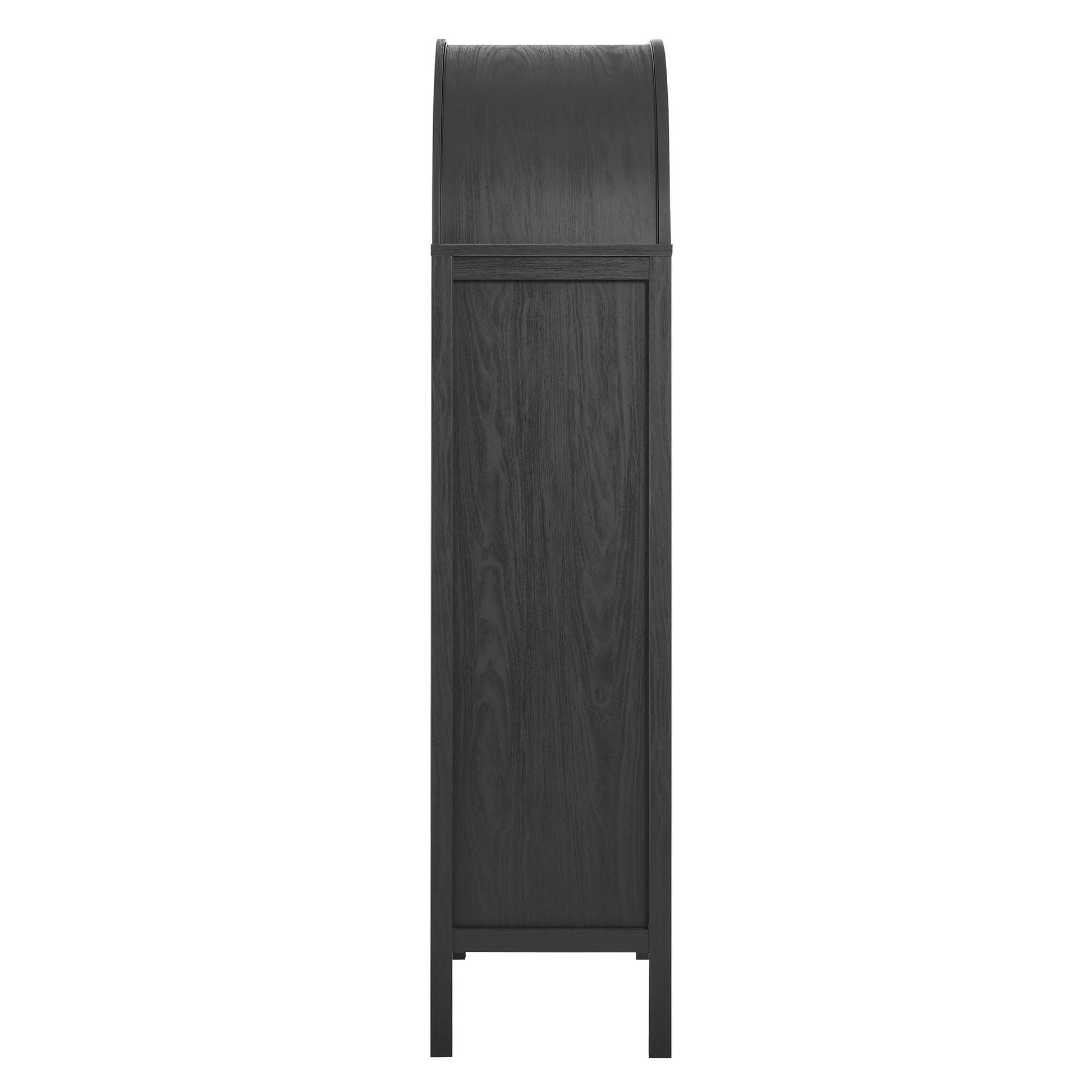 Tessa tall arched storage display cabinet black woodgrain finish on Tampa Home & Garden Store