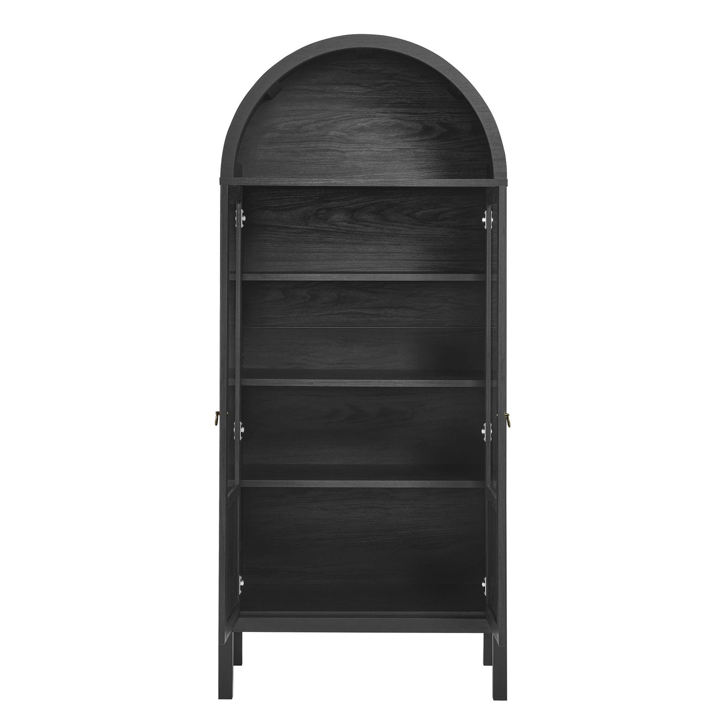 Tessa Tall Arched Storage Display Cabinet dark espresso wood with multiple shelves on Tampa Home & Garden Store