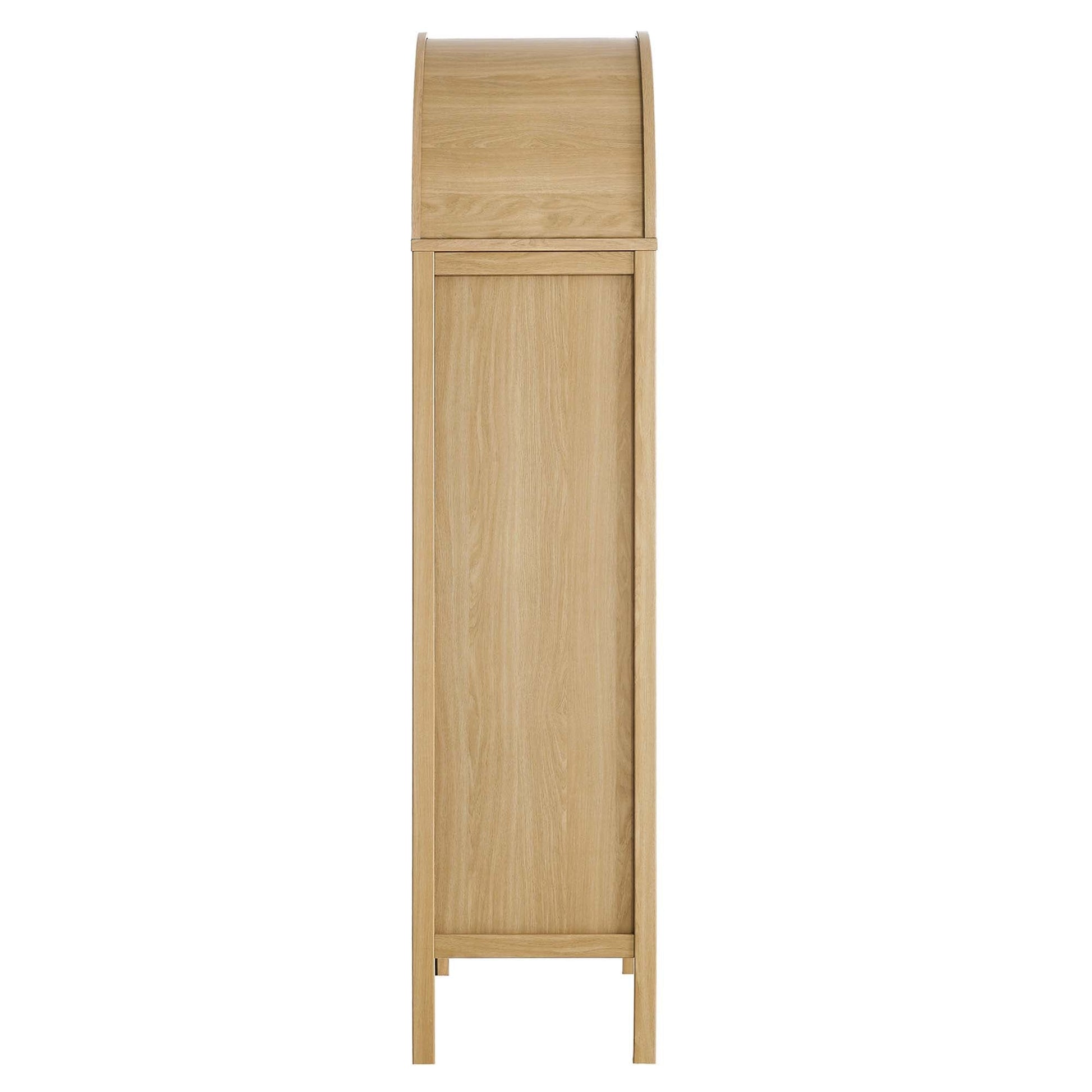 Tessa Tall Arched Storage Display Cabinet natural oak finish by Modway HouseOfZazla on Tampa Home & Garden Store