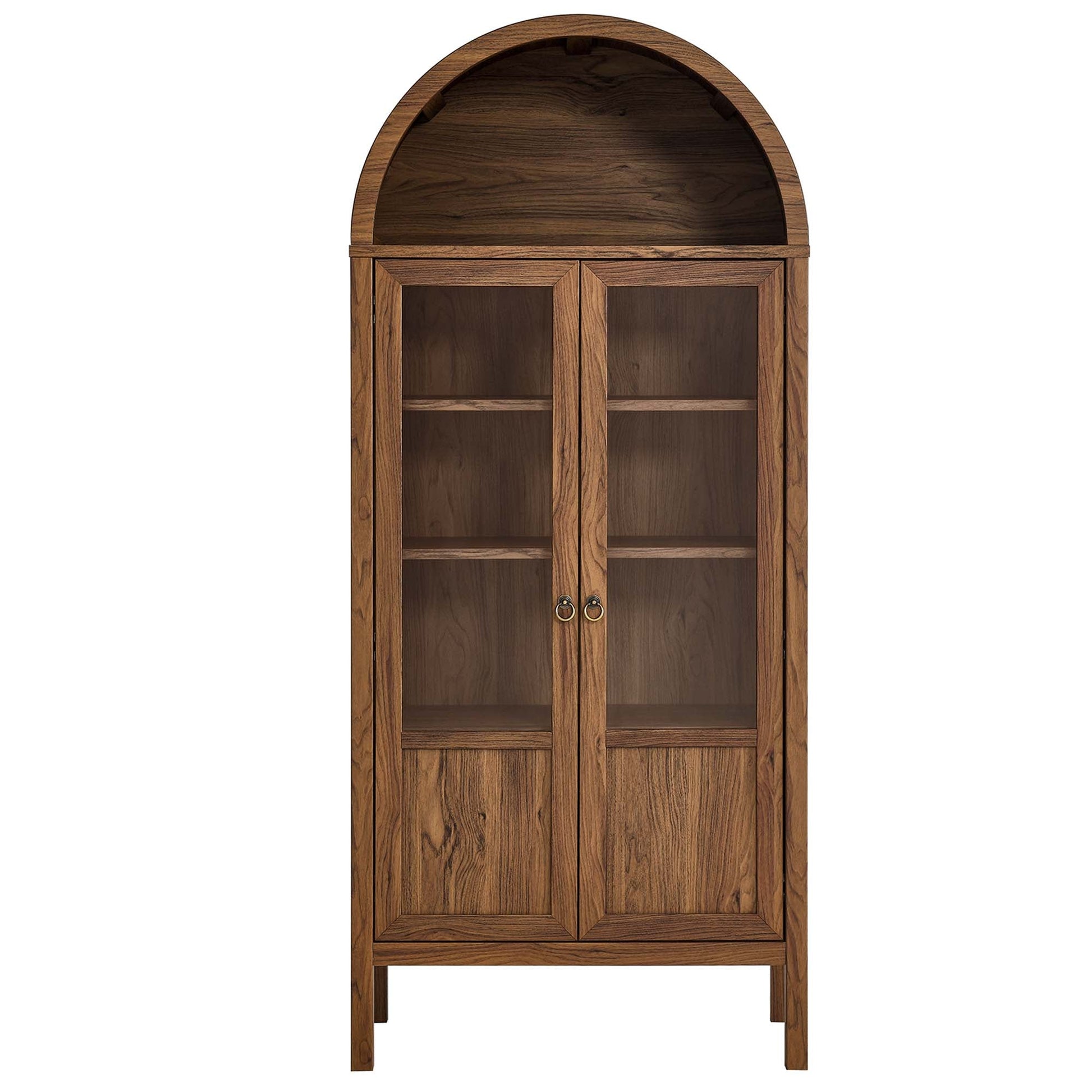 Tessa Tall Arched Display Cabinet by Modway wood finish with glass doors and 2 shelves on Tampa Home & Garden Store