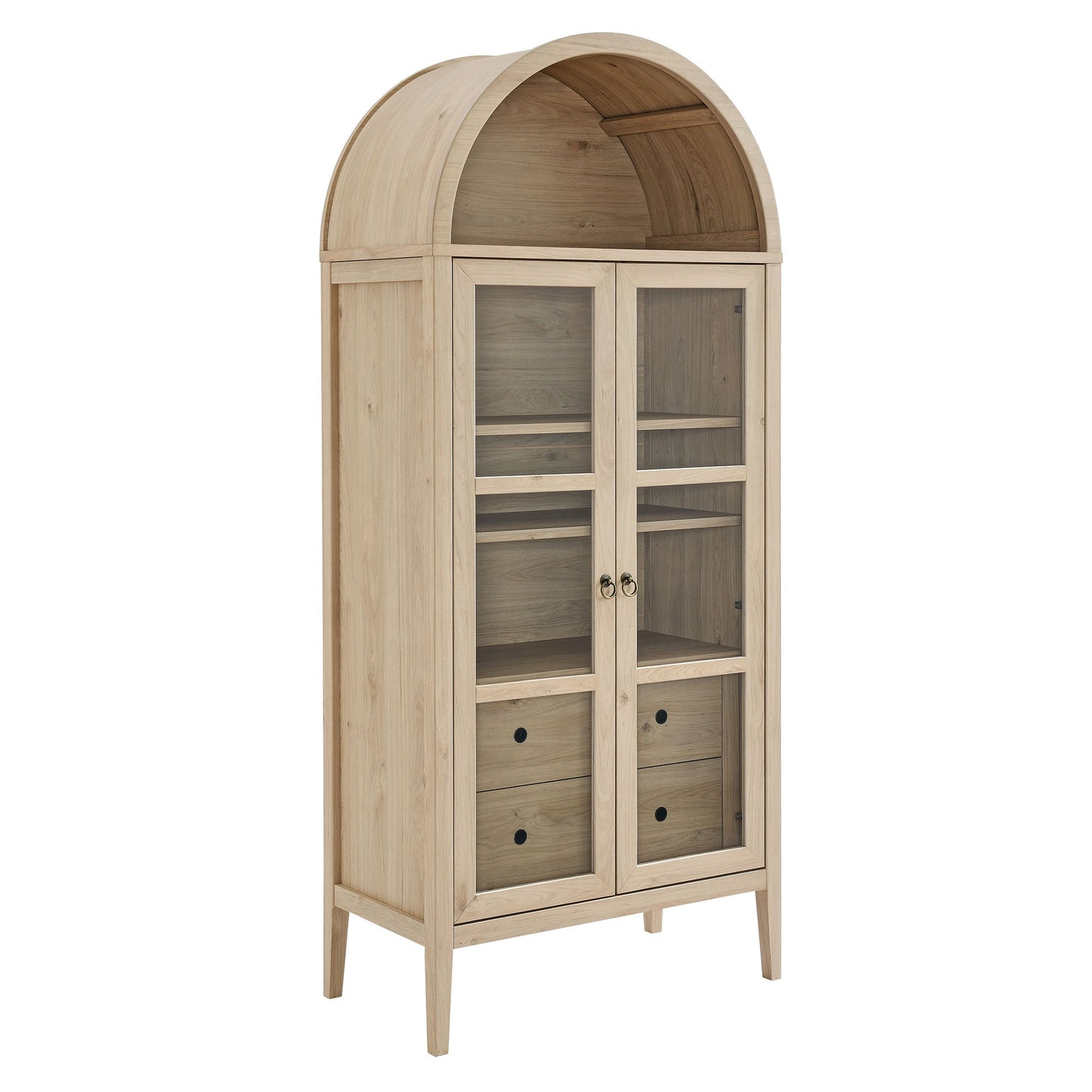 Nolan Tall Arched Storage Display Cabinet by Modway in wood with glass doors HouseOfZazla on Tampa Home & Garden Store