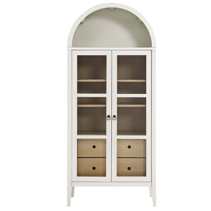 Nolan Tall Arched Storage Display Cabinet by Modway, white finish with glass doors on Tampa Home & Garden Store