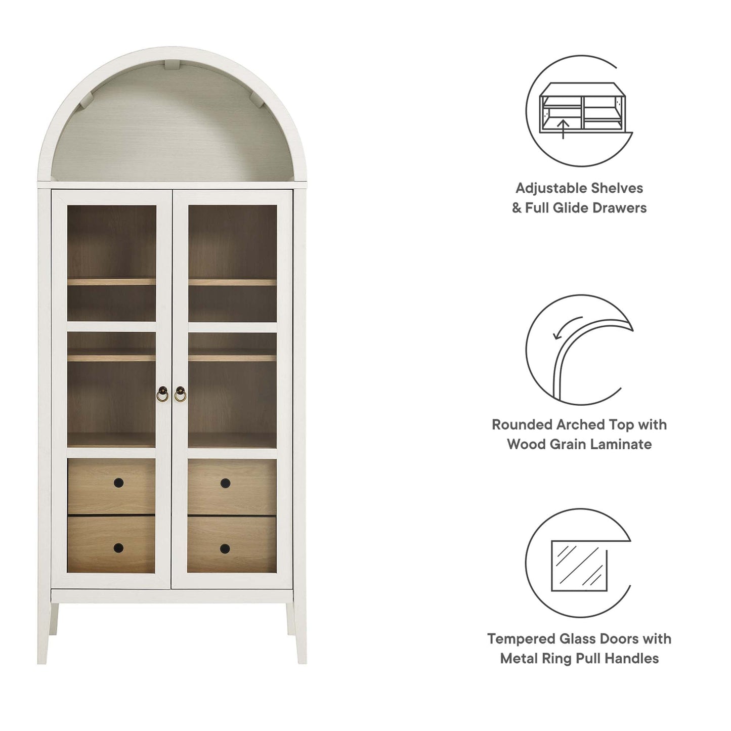 Modway Nolan Arched Storage Display Cabinet