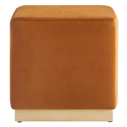 Tilden 17in square performance velvet ottoman in burnt orange upholstery by Modway on Tampa Home & Garden Store